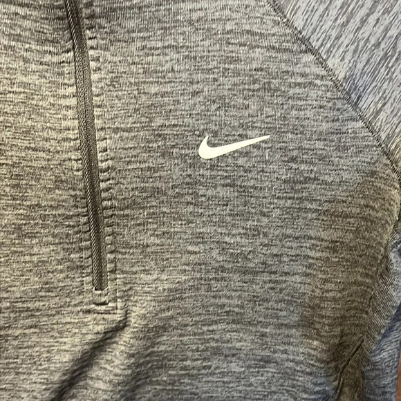 NIKE DRI FIT Women’s 1/4 Zip top shirt XS Grey/Black running long sleeve workout - Picture 4 of 11